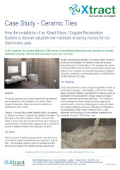 Glaze Recovery
Ceramic Tiles